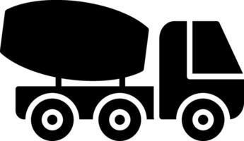 Cement Truck Glyph Icon Design vector