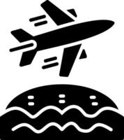 Biplane Glyph Icon Design vector