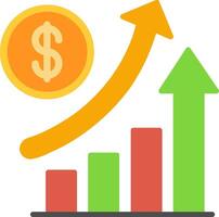 Increase Sales Flat Icon Design vector