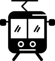 Tram Glyph Icon Design vector