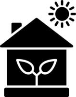 ecológico casa glifo icono diseño vector