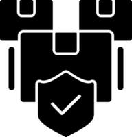 paquete proteccion glifo icono diseño vector