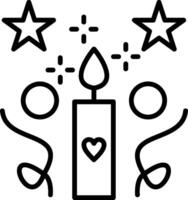 velas línea icono diseño vector