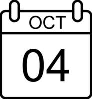 October Line Icon Design vector