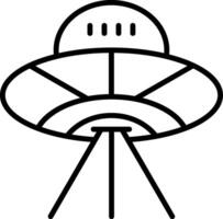 extraterrestre astronave línea icono diseño vector