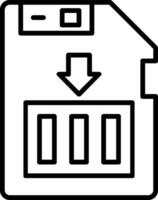 Sim Card Line Icon Design vector
