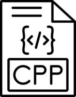 cpp línea icono diseño vector