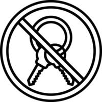 prohibido firmar línea icono diseño vector