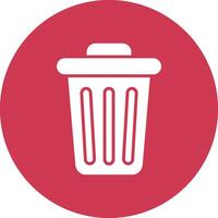 Dustbin Glyph Multi Circle Icon vector