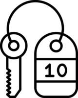 Room Key Line Icon Design vector