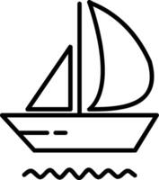 Yacht Line Icon Design vector