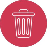 Dustbin Line Multi Circle Icon vector
