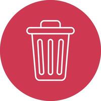 Dustbin Line Multi Circle Icon vector