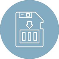 Sim Card Line Multi Circle Icon vector