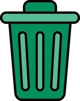 Dustbin Line Filled Icon vector