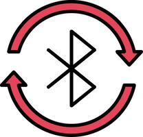 Bluetooth línea lleno icono vector