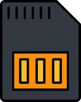 Sd Card Line Filled Icon vector