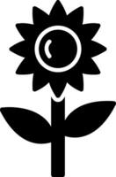 Sunflower Glyph Icon Design vector