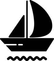 Yacht Glyph Icon Design vector