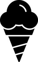 Cone Ice Cream Glyph Icon Design vector