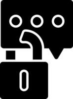 Secure Chat Glyph Icon Design vector