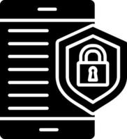 Mobile Security Glyph Icon Design vector