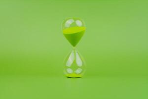 Hourglass, colorful countdown, time limit, time concept and importance of spending time. photo