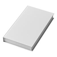 Shut book or notebook mockup with a white, clear and empty cover. Design Template for a thick Novel or product catalog with a lot of pages and blank, closed cardboard hardcover. photo