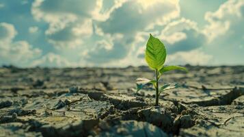 dry land Plant on dry land Global Warming Background photo