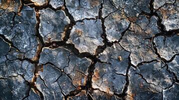 Dry cracked ground landscape. photo