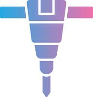 Jackhammer Glyph Gradient Icon Design vector