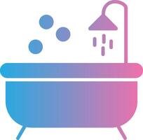 Bathtub Glyph Gradient Icon Design vector
