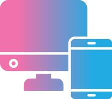 Adaptive web development Glyph Gradient Icon Design vector