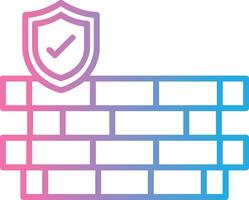 Wall Security Line Gradient Icon Design vector