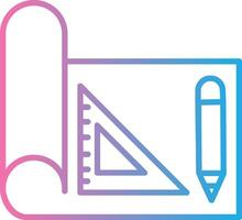 Draft Tools Line Gradient Icon Design vector