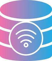 Wireless Database Glyph Gradient Icon Design vector