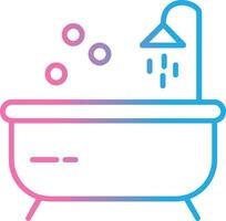 Bathtub Line Gradient Icon Design vector
