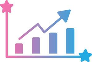 Growing Data Glyph Gradient Icon Design vector