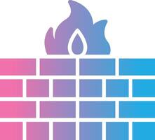 Firewall Glyph Gradient Icon Design vector