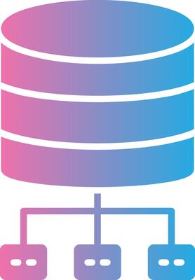 Database Architecture Glyph Gradient Icon Design