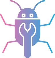 Bug Fixing Glyph Gradient Icon Design vector