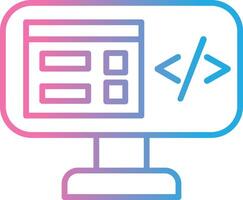 programa codificación línea degradado icono diseño vector