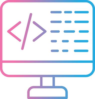 Coding Line Gradient Icon Design