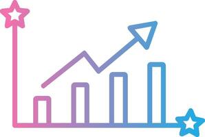 Growing Data Line Gradient Icon Design vector