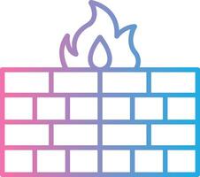 Firewall Line Gradient Icon Design vector