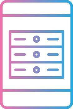 Mobile App Server Line Gradient Icon Design vector
