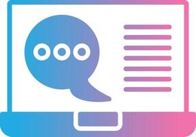 Laptop Info Chat Glyph Gradient Icon Design vector