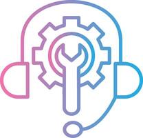 Tech Support Line Gradient Icon Design vector