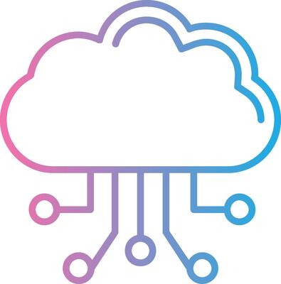 Hosted Application Line Gradient Icon Design