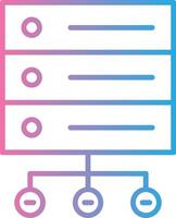 Database Network Line Gradient Icon Design vector